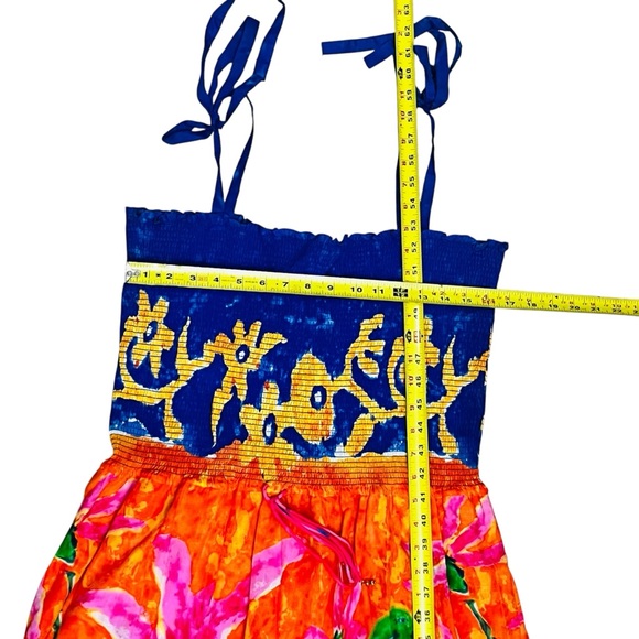 Ralph Lauren RARE Maxi Dress Tropical Rushed Adjustable/Waist Tired/Layers Sz 1X - Picture 14 of 15